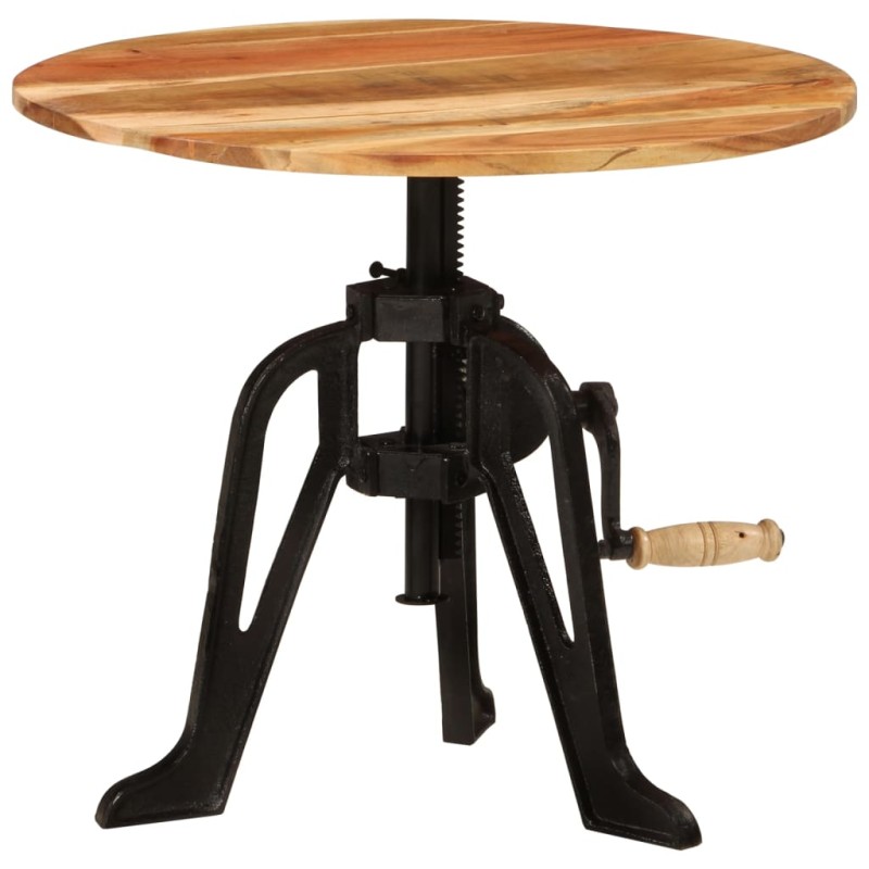 vidaXL Beistelltisch 60x(42-62) cm Massivholz Akazie und Gusseisen vidaXL Beistelltisch 60x(42-62) cm Massivholz Akazie und Gusseisen