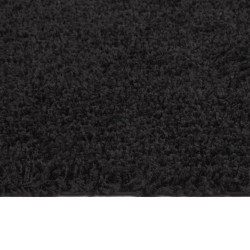 vidaXL Teppich Shaggy Hochflor Schwarz 140x200 cm