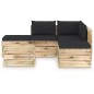 vidaXL 6-tlg. Garten-Lounge-Set mit Kissen Grün Imprägniertes Holz vidaXL 6-tlg. Garten-Lounge-Set mit Kissen Grün Imprägniertes Holz