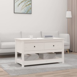 vidaXL Couchtisch Weiß 102x49x55 cm Massivholz Kiefer