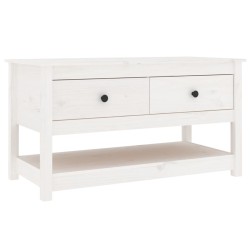 vidaXL Couchtisch Weiß 102x49x55 cm Massivholz Kiefer