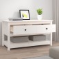 vidaXL Couchtisch Weiß 102x49x55 cm Massivholz Kiefer vidaXL Couchtisch Weiß 102x49x55 cm Massivholz Kiefer