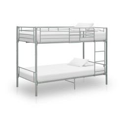 vidaXL Etagenbett Grau Metall 90×200 cm