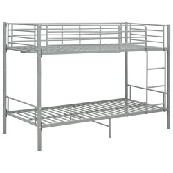 vidaXL Etagenbett Grau Metall 90×200 cm