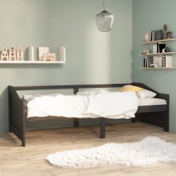 vidaXL Tagesbett 3-Sitzer Dunkelgrau Massivholz Kiefer 90x200 cm