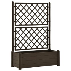 vidaXL Pflanzkübel mit Spalier 100x43x142 cm PP Mokka