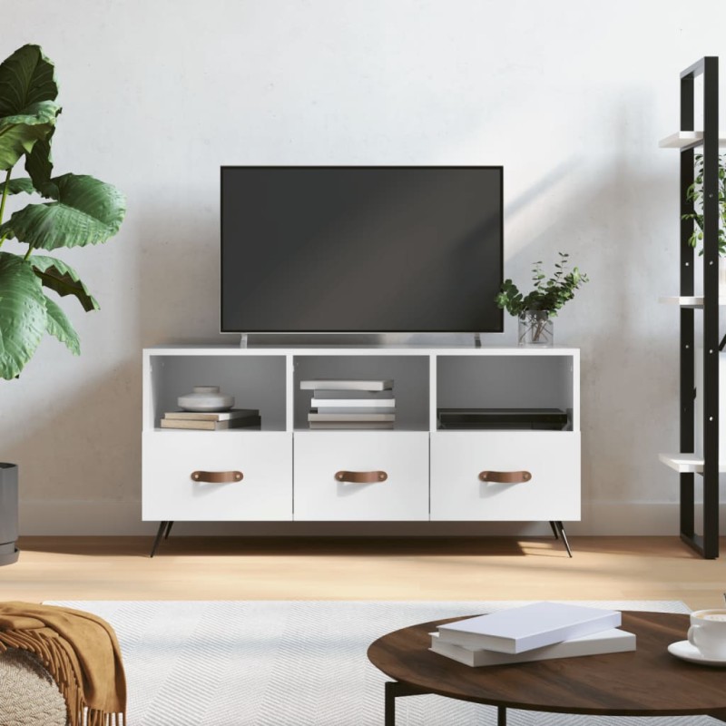 vidaXL TV-Schrank Hochglanz-Weiß 102x36x50 cm Holzwerkstoff vidaXL TV-Schrank Hochglanz-Weiß 102x36x50 cm Holzwerkstoff