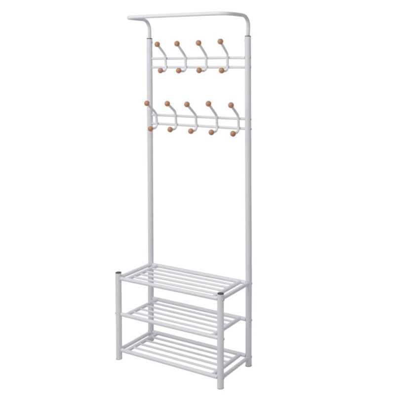 vidaXL Garderobe mit Schuhablage 68×32×182,5 cm Weiß vidaXL Garderobe mit Schuhablage 68×32×182,5 cm Weiß