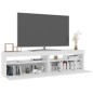vidaXL TV-Schränke 2 Stk. mit LED-Leuchten Hochglanz-Weiß 75x35x40 cm vidaXL TV-Schränke 2 Stk. mit LED-Leuchten Hochglanz-Weiß 75x35x40 cm