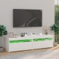vidaXL TV-Schränke 2 Stk. mit LED-Leuchten Hochglanz-Weiß 75x35x40 cm vidaXL TV-Schränke 2 Stk. mit LED-Leuchten Hochglanz-Weiß 75x35x40 cm