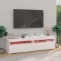 vidaXL TV-Schränke 2 Stk. mit LED-Leuchten Hochglanz-Weiß 75x35x40 cm vidaXL TV-Schränke 2 Stk. mit LED-Leuchten Hochglanz-Weiß 75x35x40 cm