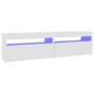 vidaXL TV-Schränke 2 Stk. mit LED-Leuchten Hochglanz-Weiß 75x35x40 cm vidaXL TV-Schränke 2 Stk. mit LED-Leuchten Hochglanz-Weiß 75x35x40 cm