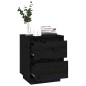 vidaXL Nachttisch Schwarz 40x35x50 cm Massivholz Kiefer vidaXL Nachttisch Schwarz 40x35x50 cm Massivholz Kiefer