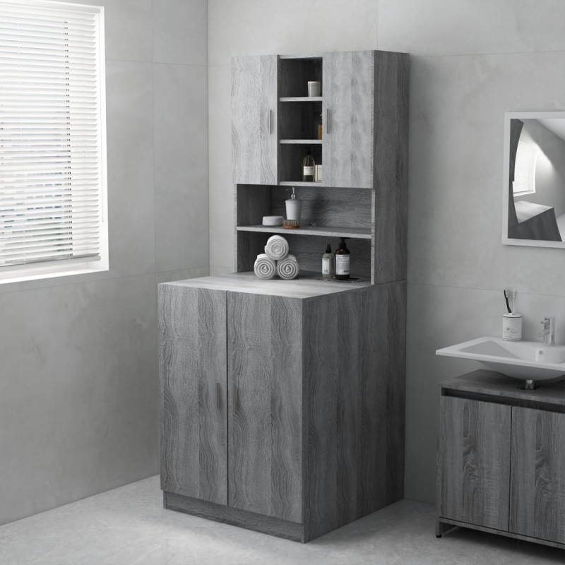 vidaXL Waschmaschinenschrank Grau Sonoma 71x71,5x91,5 cm vidaXL Waschmaschinenschrank Grau Sonoma 71x71,5x91,5 cm