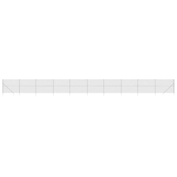 vidaXL Maschendrahtzaun mit Bodenhülsen Silbern 2,2x25 m