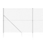 vidaXL Maschendrahtzaun mit Bodenhülsen Silbern 2,2x25 m vidaXL Maschendrahtzaun mit Bodenhülsen Silbern 2,2x25 m