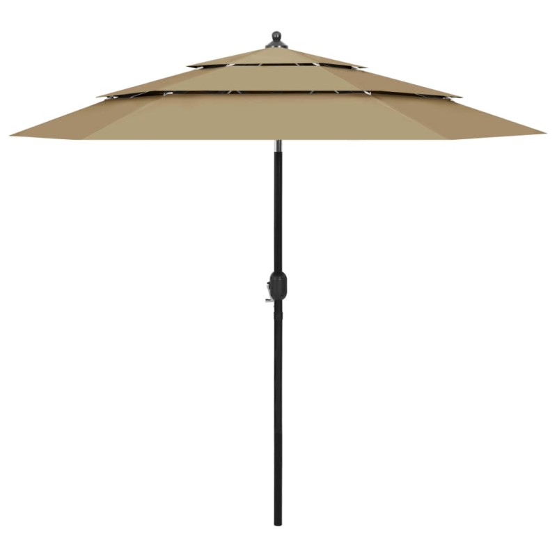 vidaXL Sonnenschirm mit Aluminium-Mast 3-lagig Taupe 2,5 m vidaXL Sonnenschirm mit Aluminium-Mast 3-lagig Taupe 2,5 m