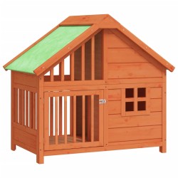 vidaXL Hundehütte Braun 96x60,5x87 cm Massivholz Kiefer