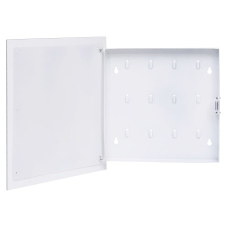 vidaXL Schlüsselkasten mit Magnettafel Weiß 35x35x5,5 cm 
