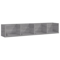vidaXL CD-Wandregal Grau Sonoma 100x18x18 cm Holzwerkstoff