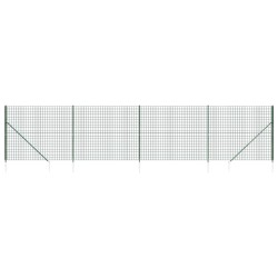 vidaXL Maschendrahtzaun mit Bodenhülsen Grün 1,8x10 m