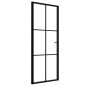 vidaXL Innentür ESG Glas und Aluminium 76x201,5 cm Schwarz vidaXL Innentür ESG Glas und Aluminium 76x201,5 cm Schwarz