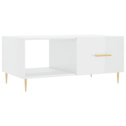 vidaXL Couchtisch Hochglanz-Weiß 90x50x40 cm Holzwerkstoff