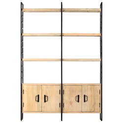 vidaXL Bücherregal 4 Etagen 124x30x180 cm Mango Massivholz