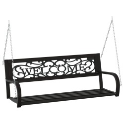 vidaXL Hollywoodschaukel 125 cm Stahl und Kunststoff Schwarz