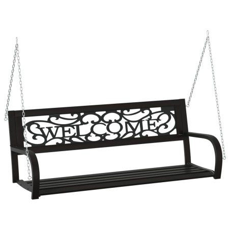 vidaXL Hollywoodschaukel 125 cm Stahl und Kunststoff Schwarz