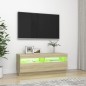 vidaXL TV-Schrank mit LED-Leuchten Sonoma-Eiche 100x35x40 cm vidaXL TV-Schrank mit LED-Leuchten Sonoma-Eiche 100x35x40 cm