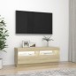 vidaXL TV-Schrank mit LED-Leuchten Sonoma-Eiche 100x35x40 cm vidaXL TV-Schrank mit LED-Leuchten Sonoma-Eiche 100x35x40 cm