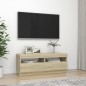 vidaXL TV-Schrank mit LED-Leuchten Sonoma-Eiche 100x35x40 cm vidaXL TV-Schrank mit LED-Leuchten Sonoma-Eiche 100x35x40 cm