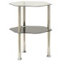 vidaXL Beistelltisch mit 2 Ablagen Transparent 38x38x50 cm Hartglas vidaXL Beistelltisch mit 2 Ablagen Transparent 38x38x50 cm Hartglas