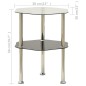 vidaXL Beistelltisch mit 2 Ablagen Transparent 38x38x50 cm Hartglas vidaXL Beistelltisch mit 2 Ablagen Transparent 38x38x50 cm Hartglas