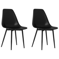 vidaXL Esszimmerstühle 2 Stk. Schwarz PP
