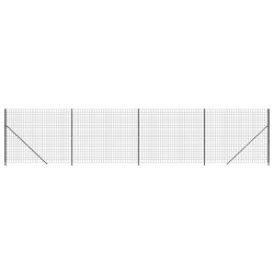 Maschendrahtzaun mit Bodenflansch Anthrazit 1,4x10 m