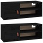 vidaXL Wandschränke 2 Stk. Schwarz 80x30x30 cm Massivholz Kiefer vidaXL Wandschränke 2 Stk. Schwarz 80x30x30 cm Massivholz Kiefer