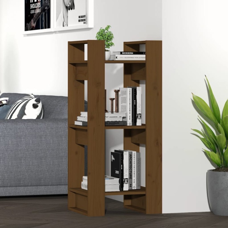 vidaXL Bücherregal/Raumteiler Honigbraun 41x35x91 cm Massivholz vidaXL Bücherregal/Raumteiler Honigbraun 41x35x91 cm Massivholz