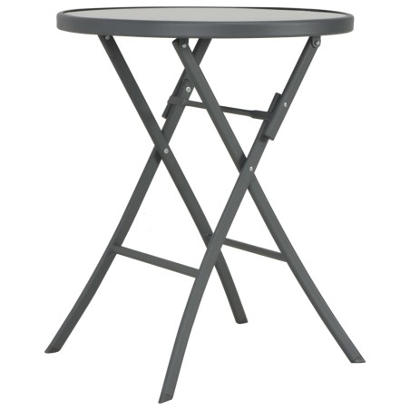 vidaXL Klappbarer Bistrotisch Grau 60 x 70 cm Glas und Stahl