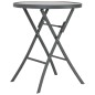 vidaXL Klappbarer Bistrotisch Grau 60 x 70 cm Glas und Stahl vidaXL Klappbarer Bistrotisch Grau 60 x 70 cm Glas und Stahl