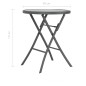 vidaXL Klappbarer Bistrotisch Grau 60 x 70 cm Glas und Stahl vidaXL Klappbarer Bistrotisch Grau 60 x 70 cm Glas und Stahl