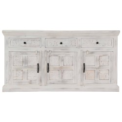 vidaXL Sideboard Weiß 140x40x74 cm Massivholz Mango