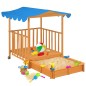 vidaXL Kinderspielhaus mit Sandkasten Tannenholz Blau UV50 vidaXL Kinderspielhaus mit Sandkasten Tannenholz Blau UV50