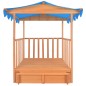 vidaXL Kinderspielhaus mit Sandkasten Tannenholz Blau UV50 vidaXL Kinderspielhaus mit Sandkasten Tannenholz Blau UV50