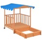 vidaXL Kinderspielhaus mit Sandkasten Tannenholz Blau UV50 vidaXL Kinderspielhaus mit Sandkasten Tannenholz Blau UV50