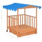 vidaXL Kinderspielhaus mit Sandkasten Tannenholz Blau UV50 vidaXL Kinderspielhaus mit Sandkasten Tannenholz Blau UV50