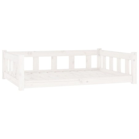 vidaXL Hundebett Weiß 105,5x75,5x28 cm Massivholz Kiefer