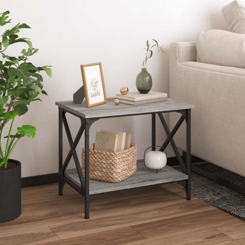 vidaXL Beistelltisch Grau Sonoma 55x38x45 cm Holzwerkstoff vidaXL Beistelltisch Grau Sonoma 55x38x45 cm Holzwerkstoff