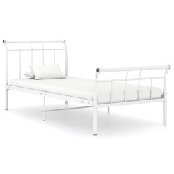 vidaXL Bettgestell Weiß Metall 90x200 cm